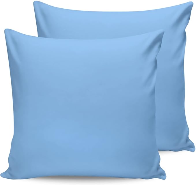Outdoor Waterproof Throw Pillow Covers Set of 2 SkyBlue Pattern Pillowcases 16x16 Inches Pure Colour Patio Decorative Pillows Cushion Case Patio Pillows for Couch Bed Chair Garden