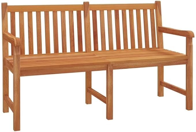 Afuera Living 3-Piece Solid Teak Wood Garden Dining Set, Matte Brown Finish, Weather-Resistant Outdoor Table 70.9 in with Benches for Patio or Garden Use, Seats Up to 4 People