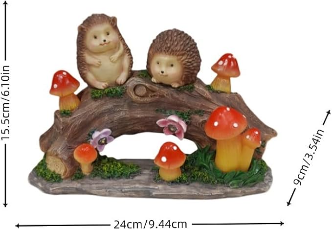 Fairy Garden Statues,Fairy Garden House with Solar Powerd Night Light,Yard Decorations Outdoor Fairy Garden Accessories Decor for Outside (Hedgehog) | Solar Powered Night Light, Yard Decorations, Outdoor Fairy Garden Accessories, Garden Statues