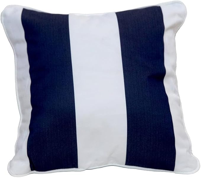 East Green 18 x 18 Square Outdoor Accent Pillow, Set of 2, Black Stripe