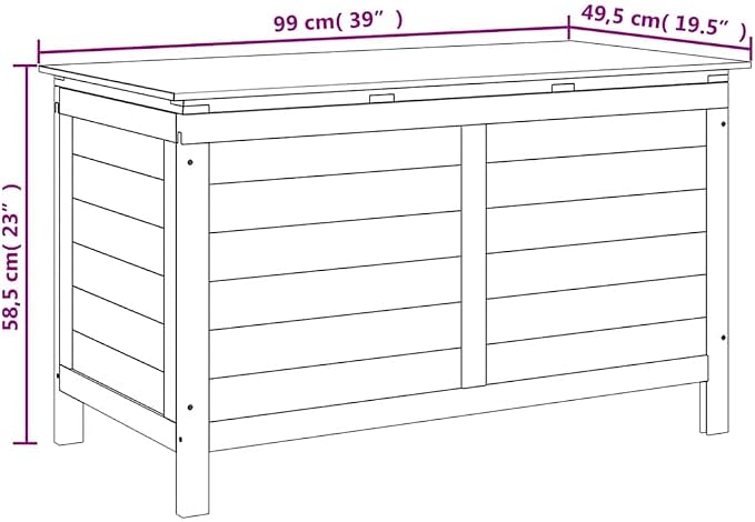 Outdoor Storage Box 39x19.5x23 Inch White Garden Deck Chest Solid Fir Wood Furniture for Cushion Patio Backyard Organization