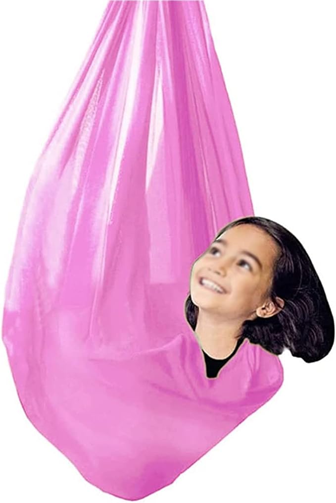 Indoor Swing, Therapy Swing Snuggle Cuddle Hammock With Special Needs For Kids And Adults Sensory Disorders, ADHD, Autism, Anxiety, Sensory Integration ( Color : Pink , Size : 150*280CM/59*110in )