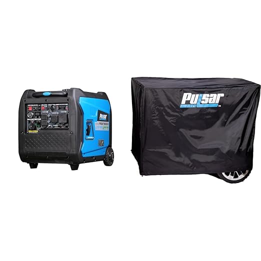 Pulsar 7250W Super Quiet Dual Fuel Remote Start Inverter Generator & Waterproof Polyester Generator Cover Bundle