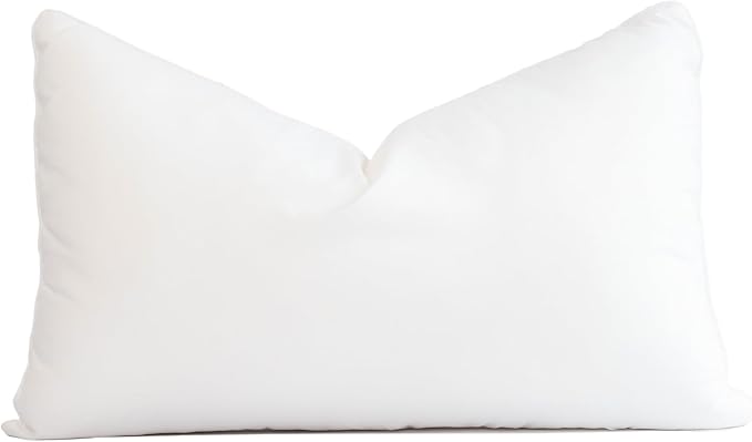 Crumbs Home Lumbar Pillow Insert, 13"x21" (for Cover Size 12"x20") Water Repllent Synthetic Down Alternative Sham Stuffer for Indoor Outdoor Use, Karate-Chop Effect