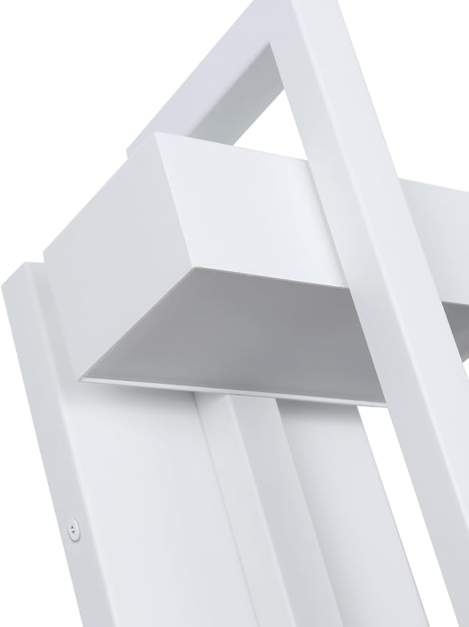 LamQee Outdoor Wall Lights Modern Exterior Lighting Fixtures, 3000K Integrated LED Outdoor Wall Sconce Lighting, Matte White Outside Wall Mount Lights for House Front Door Porch Garage Patio 1 Pack