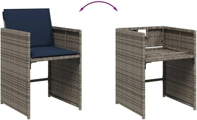 Afuera Living 14-Piece Poly Rattan Patio Dining Set, Gray Finish, Acacia Wood Table, UV-Resistant Cushions, Powder-Coated Steel Frame, Spacious Seating for 14, Modern Outdoor Garden or Terrace
