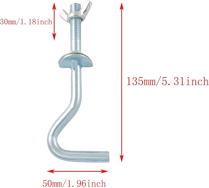 TAODAN 4PCS Swing Hooks Hammock Hardware Load 550lbs 4.92x1.89inch Steel Heavy Duty Replacement Bracket for Indoor and Outdoor Hammocks