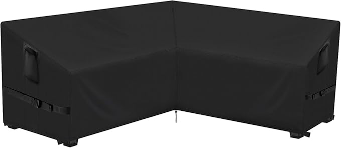 Outdoor V-Shaped Sectional Sofa Cover fit 102" x 102", 101" x 101", 100" x 100" L-Shaped Sofa, Waterproof Patio Couch Covers Outdoor Furniture Covers for Winter, 102"L x 33"W x 30"H