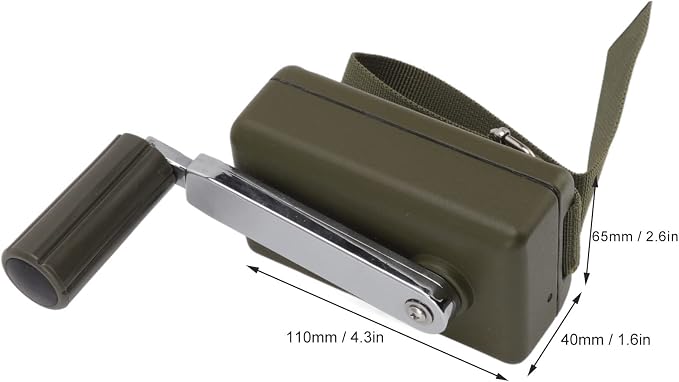 Hand Crank Generator Portable Manual Hand Crank Generator Outdoor Emergency Charger Green for Mobile Phone Computer Charging