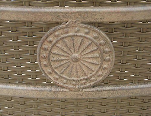 Santa Clara Outdoor Patio 7 pcs Round Dining Set Dark Bronze Cast Aluminum (Set with 6 Regular Chairs)
