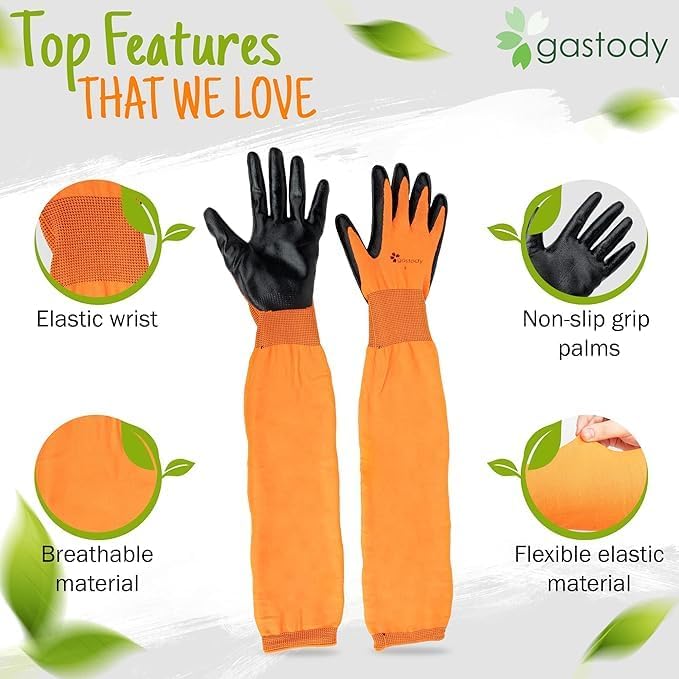Long Sleeve Gardening Gloves for Women & Men, Long Cuff Garden Gloves | Multipurpose heavy-duty design for outdoor & indoor use; extended cuff shields forearms from thorns, scratches & dirt