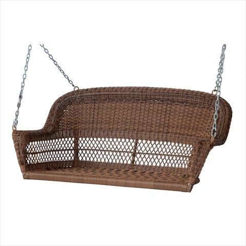 Honey Resin Wicker Porch Swing