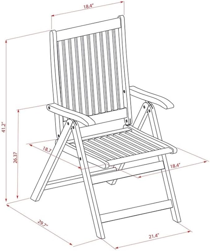 Pemberly Row 5-Piece Bistro Patio Dining Set, Acacia Wood, Natural Oil Finish, Includes 60x36 in Folding Table and 4 Folding Chairs, Weather-Resistant Outdoor Furniture for Patio, Balcony, Porch