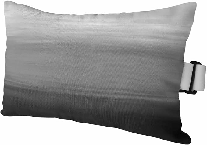 Black Grey Ombre Outdoor Pillows for Chaise Lounge Chair Waterproof Lumbar Pillows with Insert&Adjustable Elastic Strap Beach Headrest Pillow Modern Abstract Art Texture Neck Pillow for Pool 11"x16"