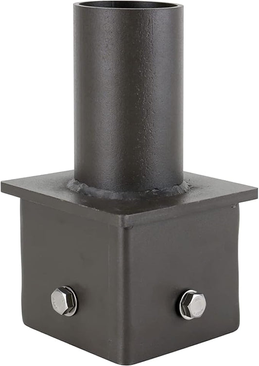 Tenon Adapter for 5 inch OD Square Pole Vertical Bracket Adapter with Slip Fitter Mount (2 3/8") Mounting Bracket Accessories for Outdoor Shoebox Lighting Parking Lot Light Street Light