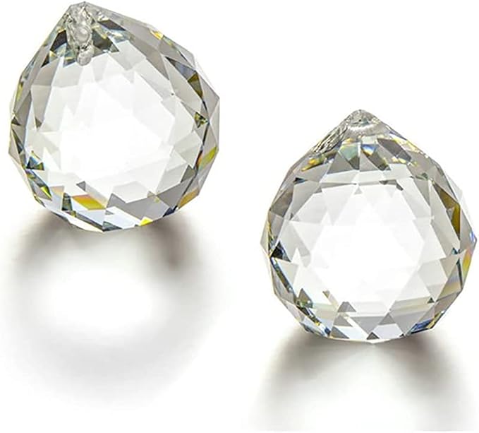 20 Pack Clear Hanging Crystal Prism Feng Shui Ball Crystal Glass Ball Pendant Rainbow Maker for Window Suncatcher Gift, 20mm