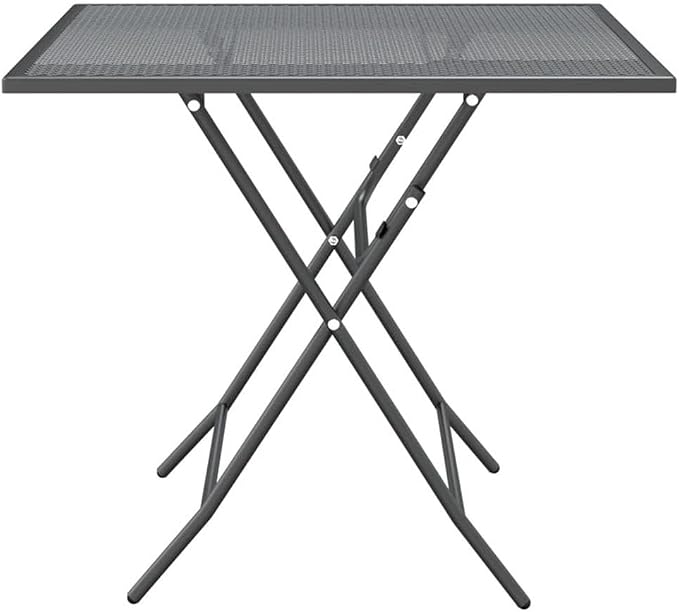 Afuera Living Contemporary Patio Dining Set, Square Steel Table with 2 Foldable Chairs, Anthracite/Gray Finish, Weather-Resistant, Compact Design for Small Balconies, Terrace, or Garden Outdoor Use