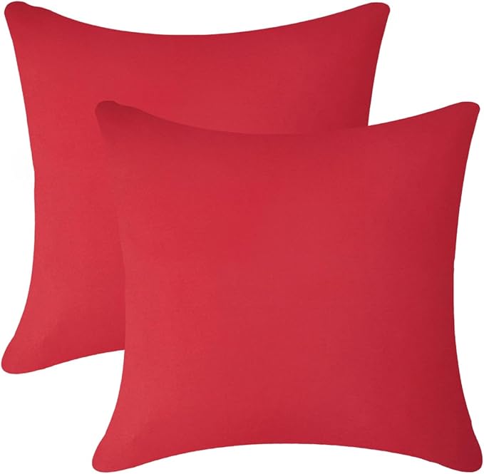 Pack of 2 Outdoor Waterproof Pillow Covers Decorative Throw Pillow Covers Furniture Cushion Cases Spring for Chair Patio Garden Couch Tent Balcony Sofa, Red, 20"x20"