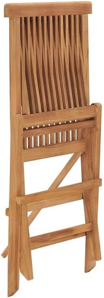 Afuera Living Solid Teak Wood 5-Piece Foldable Outdoor Dining Set, Brown Finish, Weather-Resistant, Includes Square Dining Table and 4 Chairs, Space-Saving Design for Patio or Garden