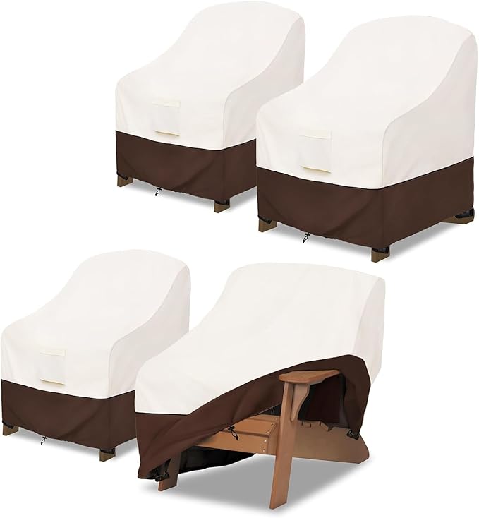 Outdoor Recliner Chair Covers 4 Pack,Patio Swivel Chair Covers,600D Heavy Duty Waterproof Patio Rocking Chairs Cover,Outdoor Furniture Covers for All Weather Protection.32 W x 35" D x 36" H