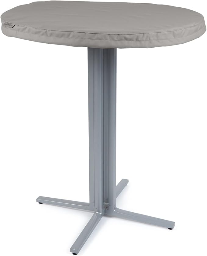 Covermates Ultima Outdoor Round Dining Table Top Cover – Rip-Resistant All-Weather Water-Resistant Polyester, Mesh Vent, Drawcord & Buckle Straps, Patio Protection, Round 18-24 DIAMETER, Ripstop Grey