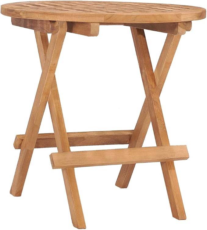 3 Piece Folding Patio Dining Set, Teak Wood Bistro Table and Chairs with Anthracite Cushions for Garden Balcony Deck