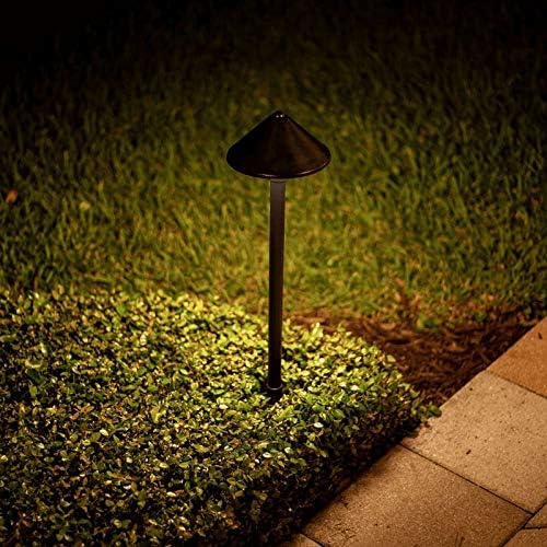 VOLT Conehead 12V Black Brass Path Light & 3W 2700K G4 LED Bulb | 12-Foot Diameter Illumination, 300 Lumens, Warm White Light, Low Voltage, Ideal for Pathway Walkway Garden Driveway or Patio