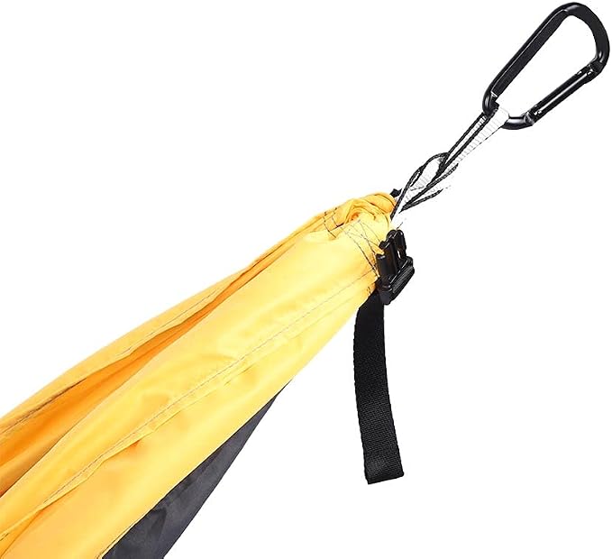Breathable Hanging Chair Bed, 260x140cm Dual Use Portable Hammock Swing, Garden Hammock with Steel Buckle for Camping Courtyard Corridor Outdoor (Yellow Gray)
