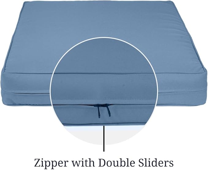 Covers & All Square Outdoor Cushion Covers for Patio Furniture Sets, Water, Tear & UV Resistant Polyester Cushion Slipcover with Zippers (Pack of 2) (32" L x 32" W x 4" Thick, Sky Blue)