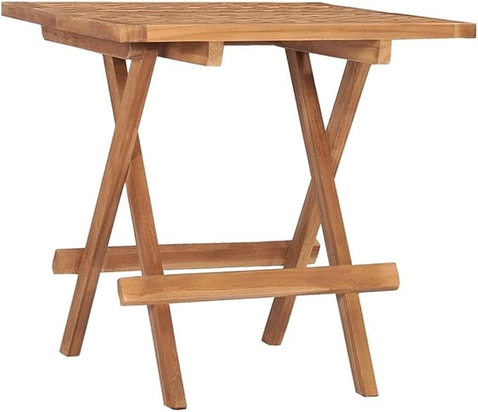 BOWERY HILL 3-Piece Folding Patio Dining Set, Solid Teak Wood, Brown Finish, Compact Table and 2 Chairs with Weather-Resistant Cushions, Modern Design for Outdoor Terrace, Balcony, or Garden Dining