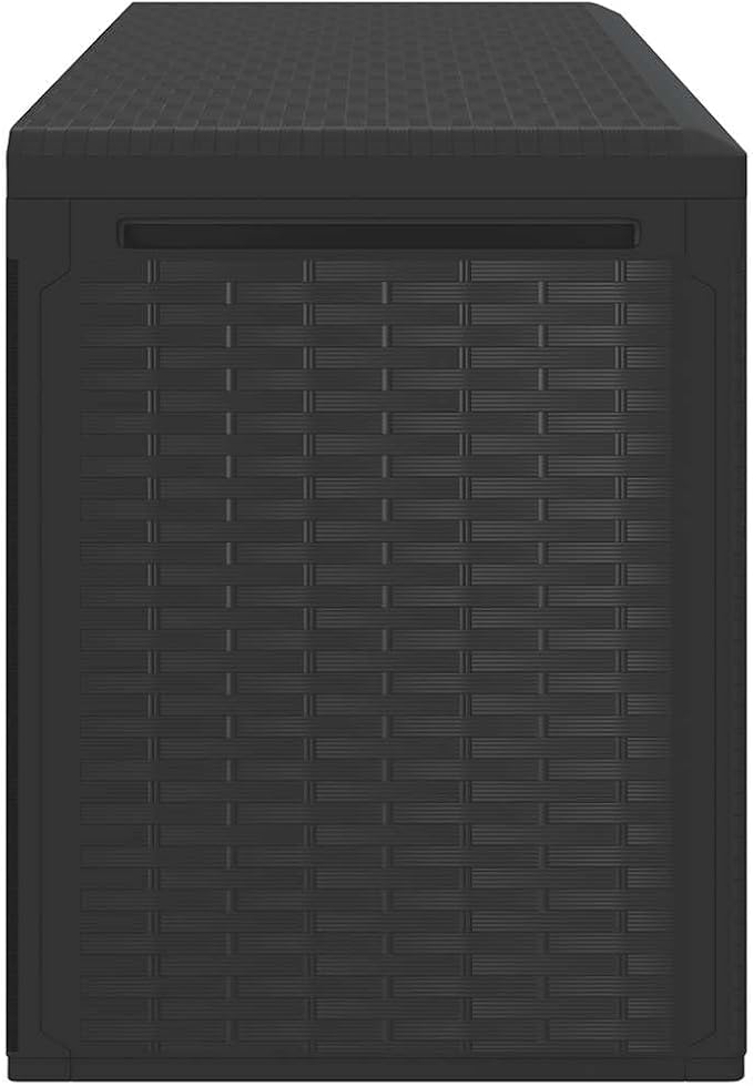 Deck Box 44.9"x18.5"x23.6" Anthracite Outdoor Storage Box Weatherproof Polypropylene Patio Storage Chest with Lockable Lid, 290 L Capacity for Garden, Balcony, Garage