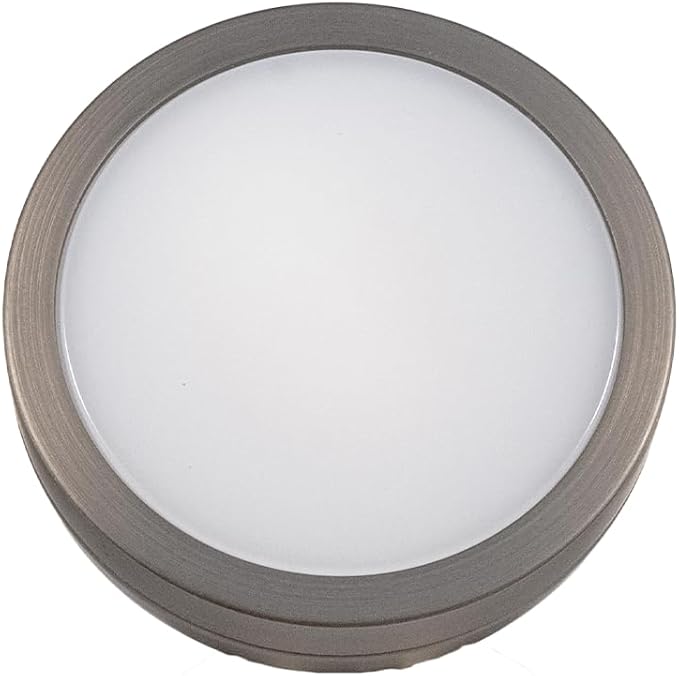 VOLT 12V Mini Round Brass Frosted Flood Light (Bronze) with 3W 2700K Warm White G4 LED Bulb for Low Voltage Landscape Lighting of Outdoor Wall, Garden or Yard