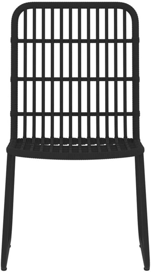 Afuera Living 3-Piece Patio Dining Set, Powder-Coated Steel Frame, PE Rattan Chairs, Glass Tabletop, Black Finish, 31.5 in Compact Table for Garden, Balcony, Terrace, Outdoor Alfresco Dining