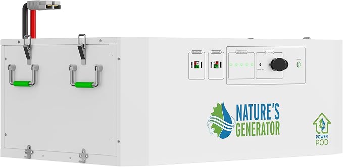 Nature’s Generator Powerhouse Power Addition:4800Wh Power Pod and Two 410W Power Panels,2000W Solar Charging Input, and 1000W Wind Charging Input