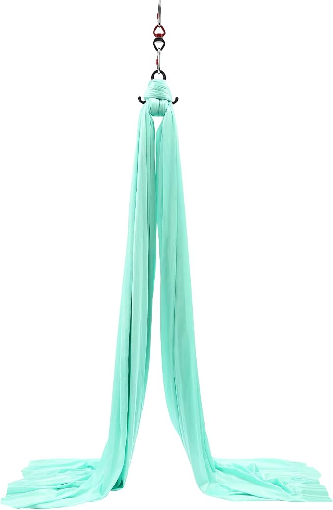 Aerial Yoga Hammock, 440 lbs Capacity Ceiling Mounted Aerial Silks Kit with 360° Swivel, Polyester Fabric for Home Gym Studio, 16.4ft