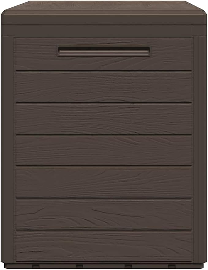 Outdoor Storage Box 50 Gallon, Durable Polypropylene Deck Box for Patio, Garden, Garage, Brown Waterproof Container Bin, 30.7 x 17.3 x 21.7 Inches