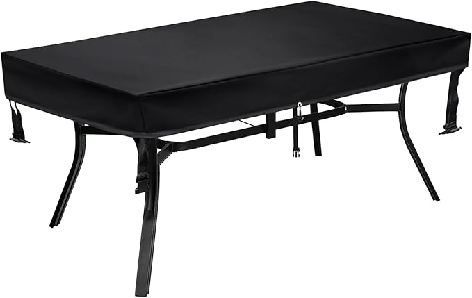 SUNICO Outdoor Table Cover rectangular (75" L x 40" W x 6" H), Patio Table Cover rectangle for Patio Table & Dining Table & Picnic Table.Windproof, Waterproof, Stain-Resistant, Durable Table Cover