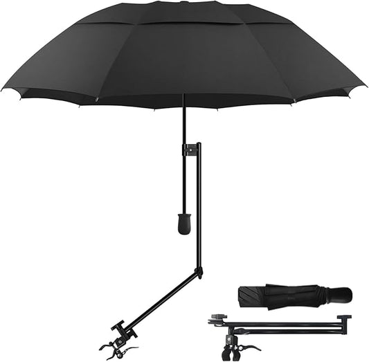 Patio Umbrellas UPF 50+ 360 ° Adjustable Shade Umbrella,Beach Umbrella with Universal Clamp,Beach Clamp on Umbrella,suitable for Patio,beach chairs,golf carts, wheelchairs,carts,bleachers,camping and fishing