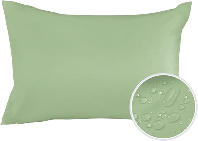 Outdoor Waterproof Throw Pillows Light Green Watercolor Patio Pillows,Decorative Pillow Covers with Insert,Pillow Cushion Case for Garden Couch Sofa Solid Color