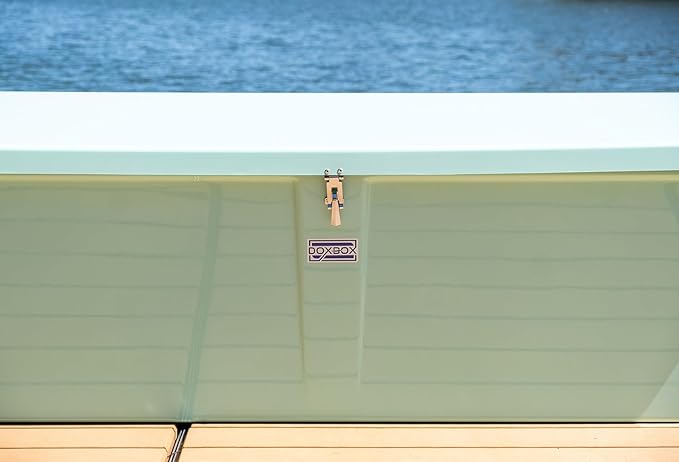 DoxBox Fiberglass Storage Box. US Made Weatherproof Storage with UV-Resistant Gelcoat for Waterfront, Boat, and Outdoor Gear, Rectangle Shape (Seafoam)