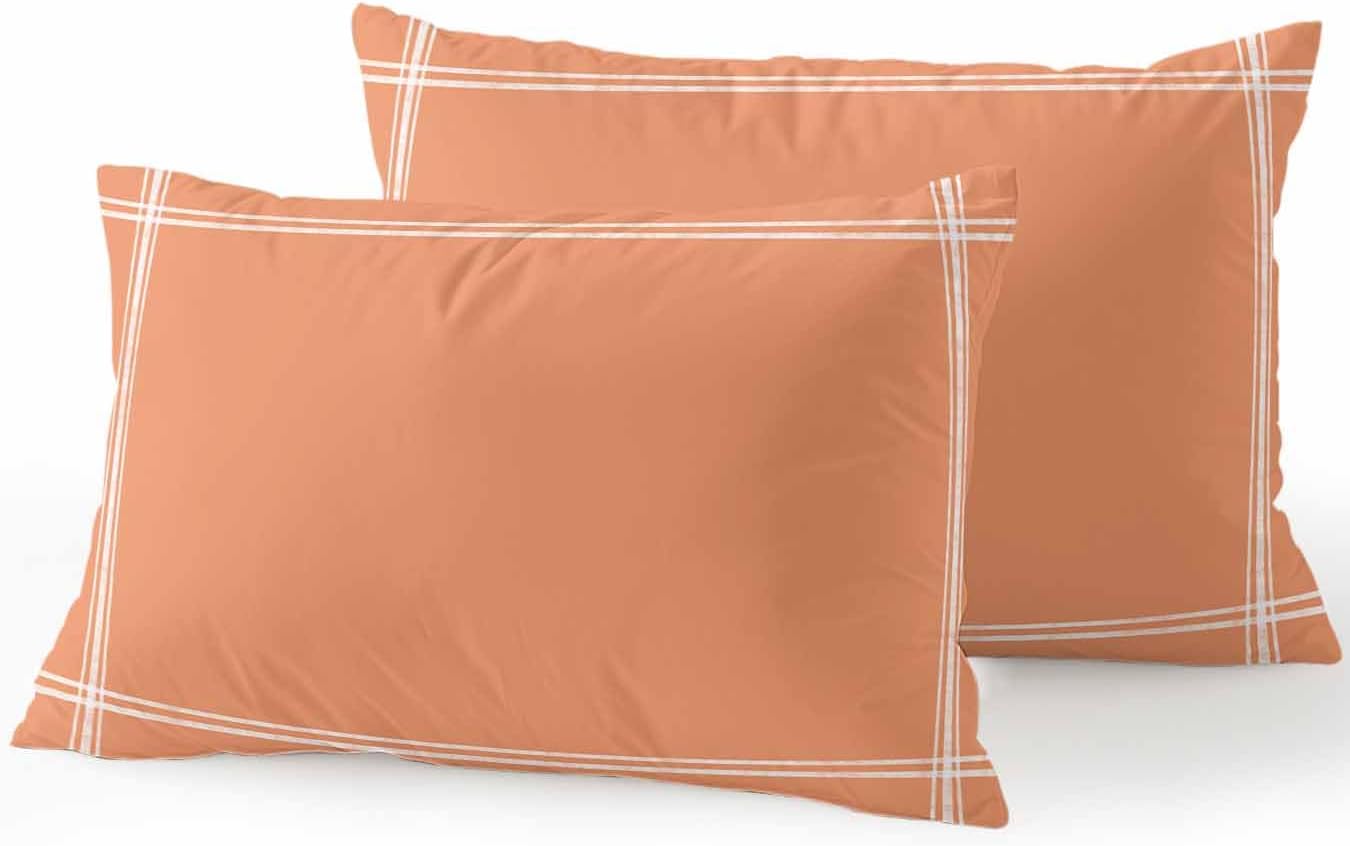 Vandarllin Waterproof Outdoor Pillow Set of 2 Solid Color Decorative Throw Pillows Cover & Insert 20x12 Inch Lumbar Pillowcase Orange Pillows for Couch Sofa Bed Patio Furniture Indoor Outdoor