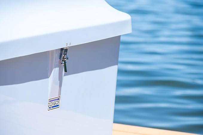DoxBox Fiberglass Storage Box. US Made Weatherproof Storage with UV-Resistant Gelcoat for Waterfront, Boat, and Outdoor Gear, Rectangle Shape (Slate)