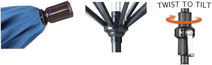 California Umbrella 9' Round Aluminum Market Umbrella, Crank Lift, Collar Tilt, White Pole, Terrace Adobe Olefin