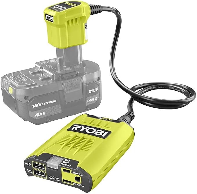 RYOBI 18V ONE+ 120 Watt Automotive Power Source/Inverter - RYI120AVNM