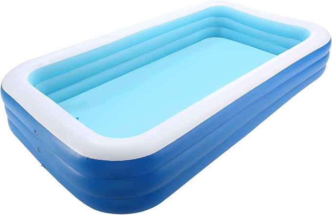 VEVOR Inflatable Pool, 118 x 67 x 20 inch Large Inflatable Swimming Pool, Family Large Swimming Pools with Repair Patches, Blow Up Pools for Kids, Adults, Family, Indoor Outdoor, Summer Water Party