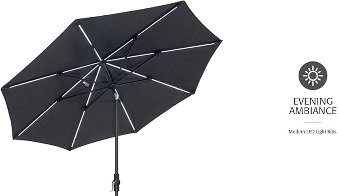 Treasure Garden 9-Foot Starlux Deluxe Collar-Tilt Market Umbrella with Bronze Frame and Sunbrella Fabric: Navy (Includes 3 Year Extended Frame Warrantee), 9-FT Starlux Collar-Tilt