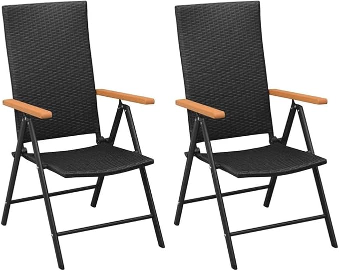 Afuera Living 3-Piece PE Rattan/Aluminum Patio Dining Set, Black and Brown Finish, Square Table and 2 Chairs, Weather-Resistant, Modern Outdoor Furniture for Balcony, Garden, Terrace, Seats 2