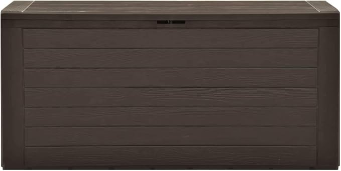 Garden Storage Box Outdoor Patio Furniture, Waterproof Container for Yard Boxes - Brown Polypropylene Cabinet, Weatherproof Table (45.7x17.3x21.7)