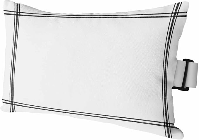 White Outdoor Lumbar Pillow 12x20 Inch, Farmhouse Solid White Color Modern Art Waterproof Throw Pillow Covers with Insert, Decorative Headrest Pillows for Office Car Travel