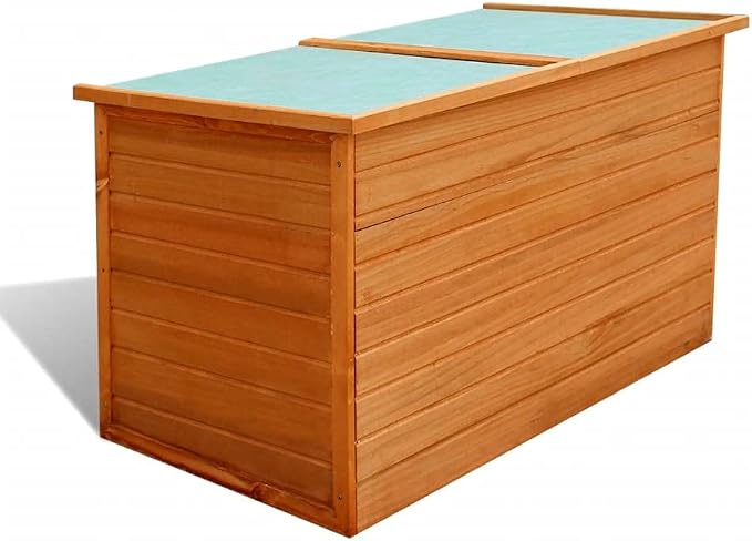 【Fast Shipping】 Outdoor Deck Box Storage, Pool Toys, Gardening Tools, Furniture Patio Storage Box 49.6"x28.3"x28.3" Wood